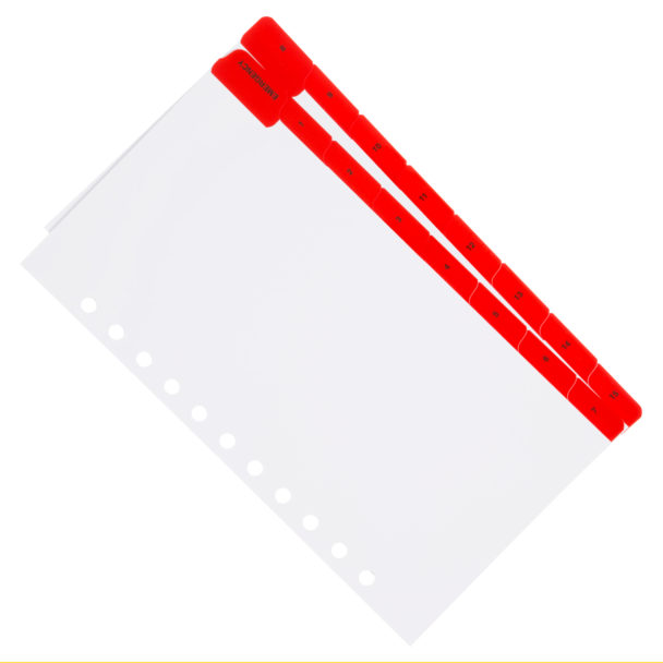 11-Hole Emergency Divider Tab Set - 16 Tabs