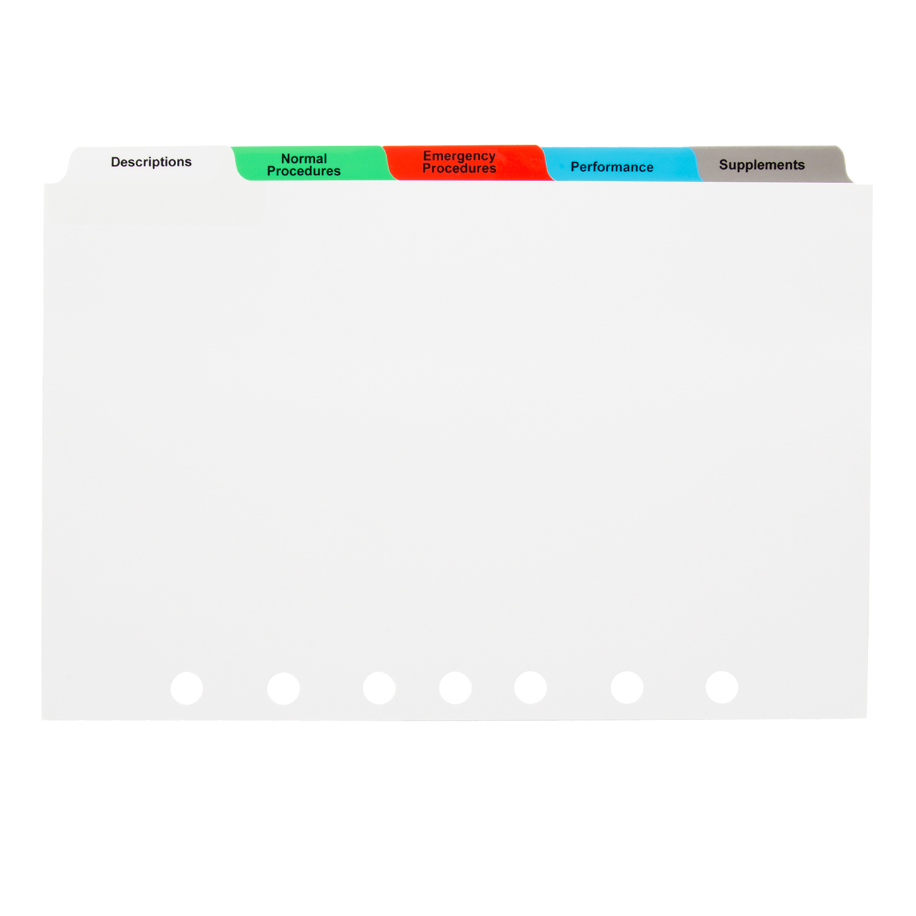 7 Hole Pilot Checklist Tabs
